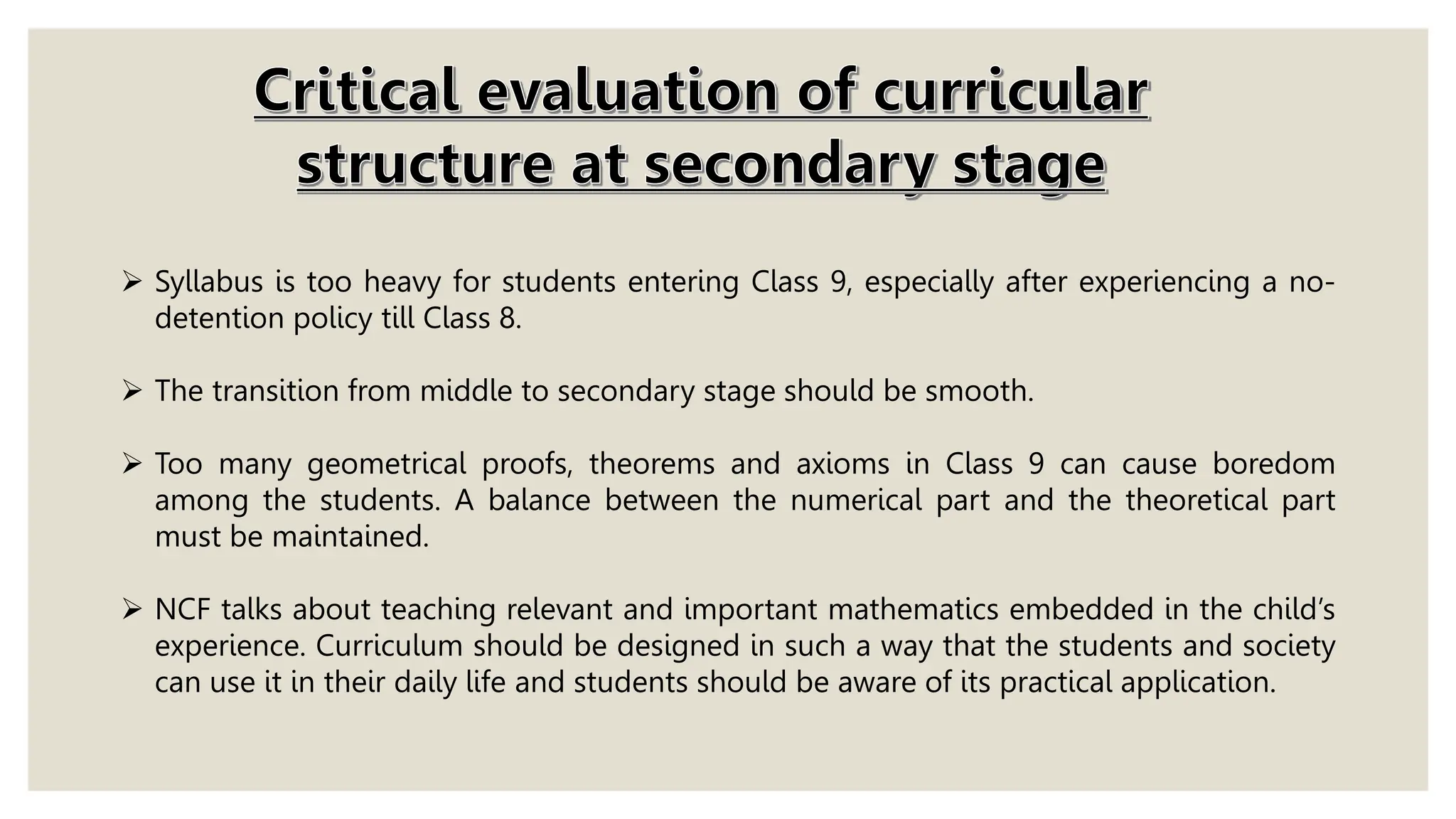 Critical evaluation of curriculum at secondary stage.pptx
