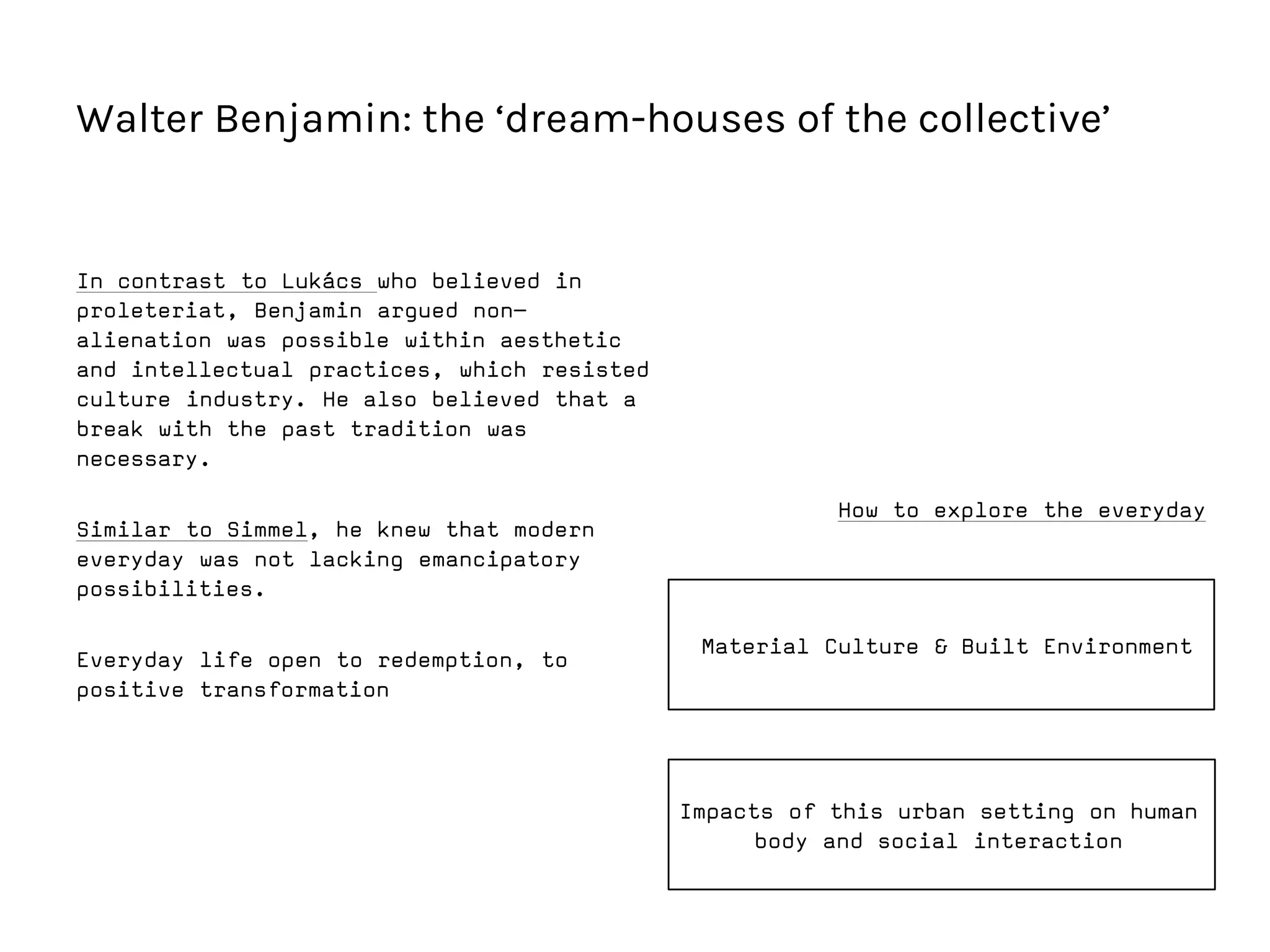 Walter Benjamin: the ‘dream-houses of the collective’
 