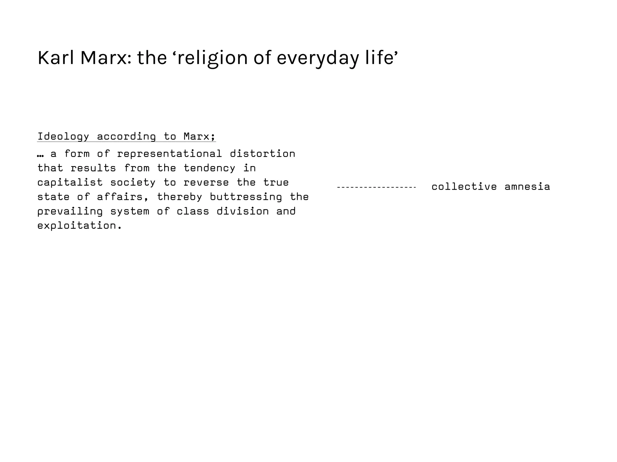 Karl Marx: the ‘religion of everyday life’
 