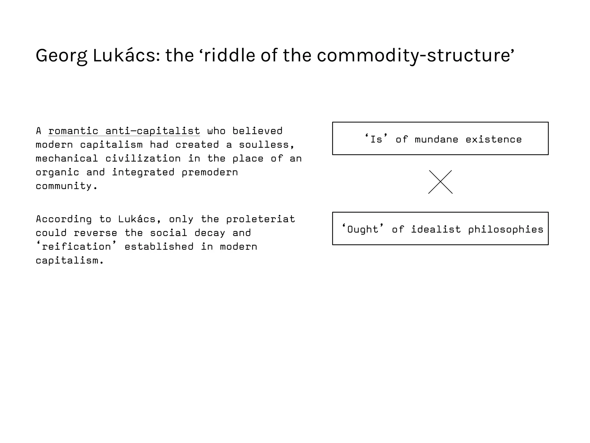 Georg Lukács: the ‘riddle of the commodity-structure’
 