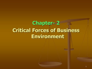 1
Chapter- 2
Critical Forces of Business
Environment
 