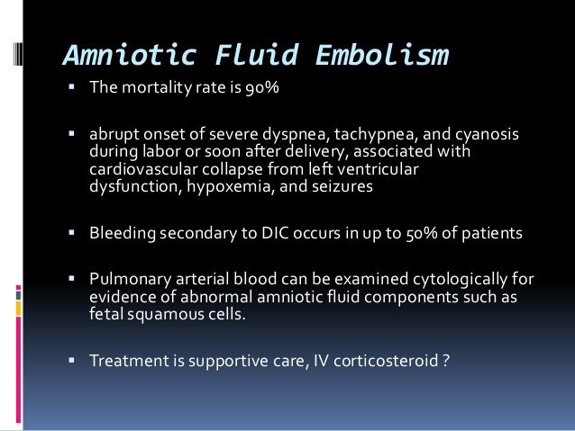 amniotic fluid embolism survival rate amniotic fluid embolism survival rate