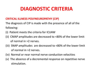 Critical illness Polyneuropathy & Myopathy | PPTX