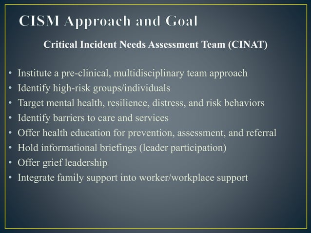 Critical Incident Stress Management | PPTX | First Aid | Injuries