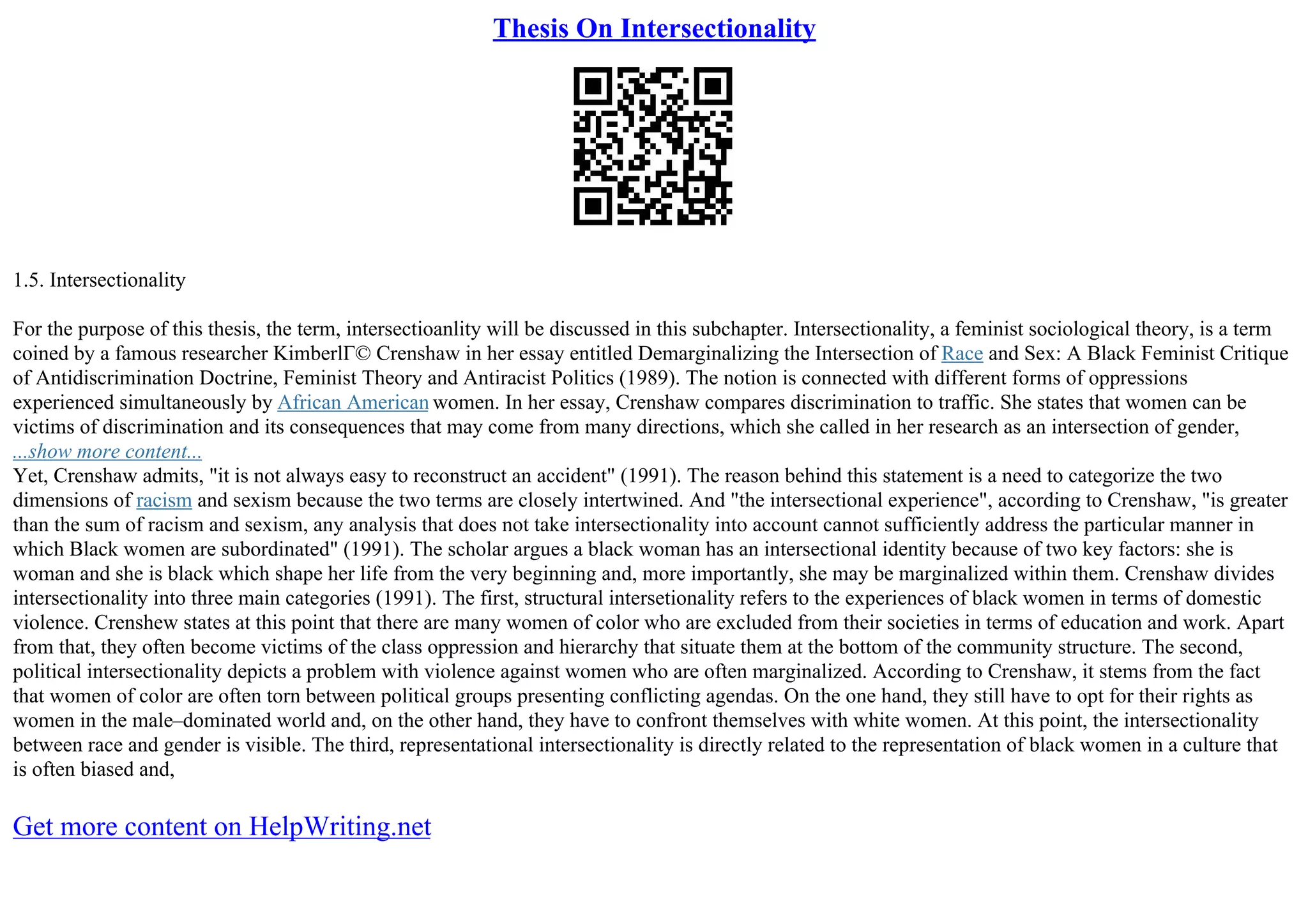 Critical Intersectionality | PDF