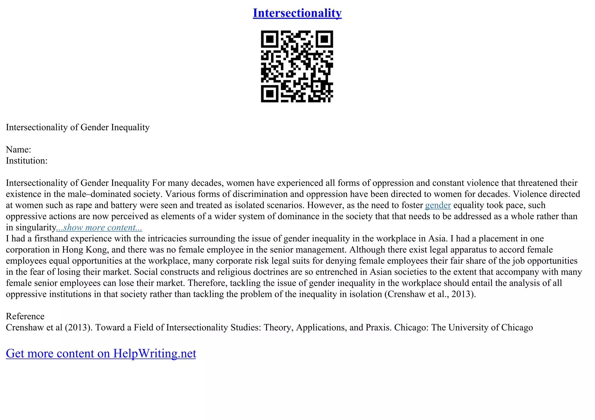 Critical Intersectionality | PDF