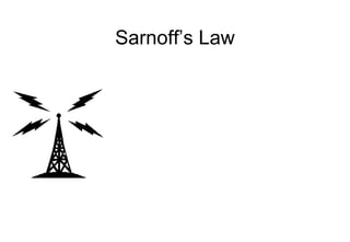 Sarnoff’s Law The value of a (broadcast) network is proportional to the number of members (listeners, viewers) David Sarnoff, ~1930 http://en.wikipedia.org/wiki/Sarnoff%27s_law 