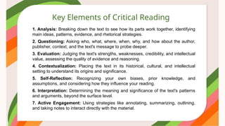 Outlining Examples Critical Reading Mastering Critical Listening and Reading for Professional Success | PPTX
