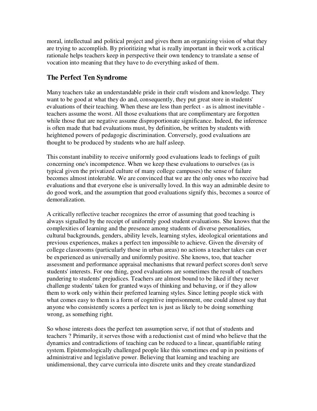 Critically reflective teaching image