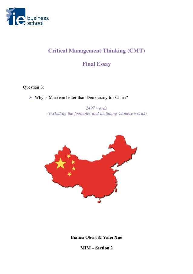 Critical thinking application paper final