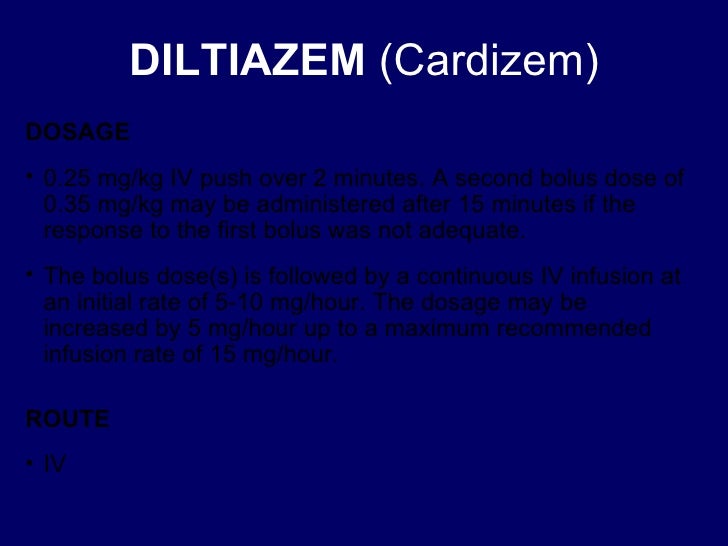 cardizem drip contraindications