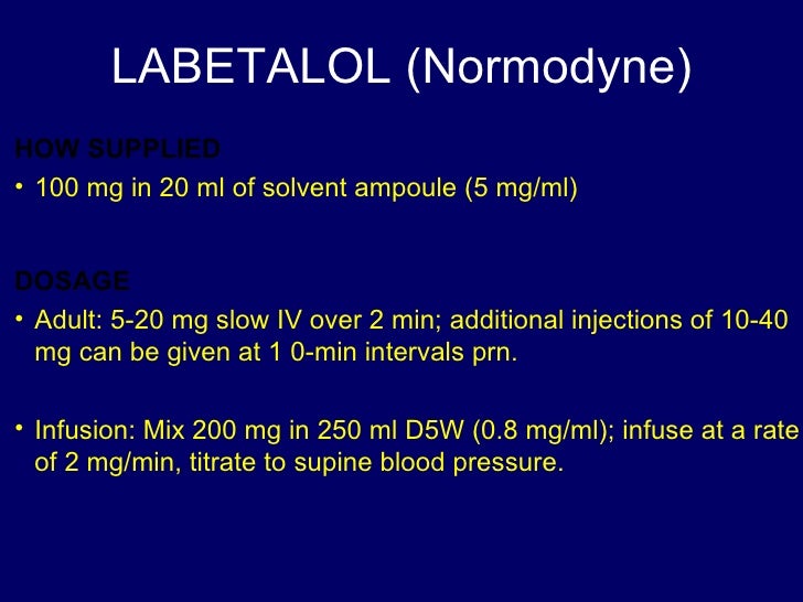 how to titrate labetalol infusion