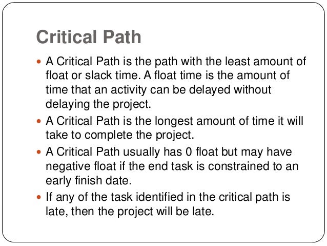 project management critical path method critical path project management