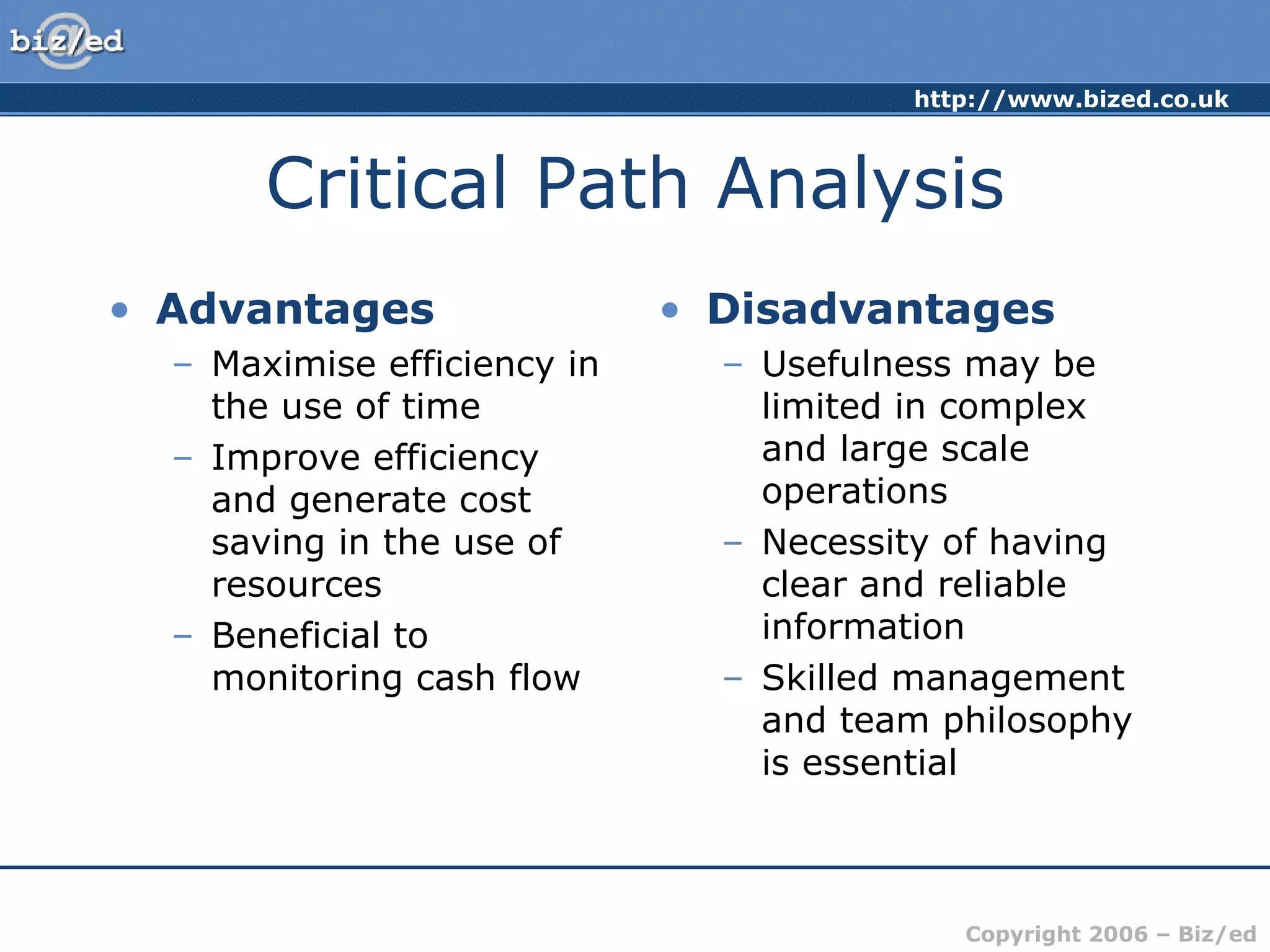 Critical Path Analysis Notes Ppt