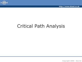 Critical Path Analysis 
