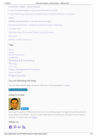 Critical path analysis solved example | PDF