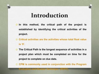 CPM - Critical Path Method | PPTX