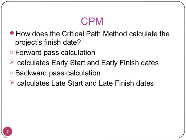 critical path method cpm critical path calculator