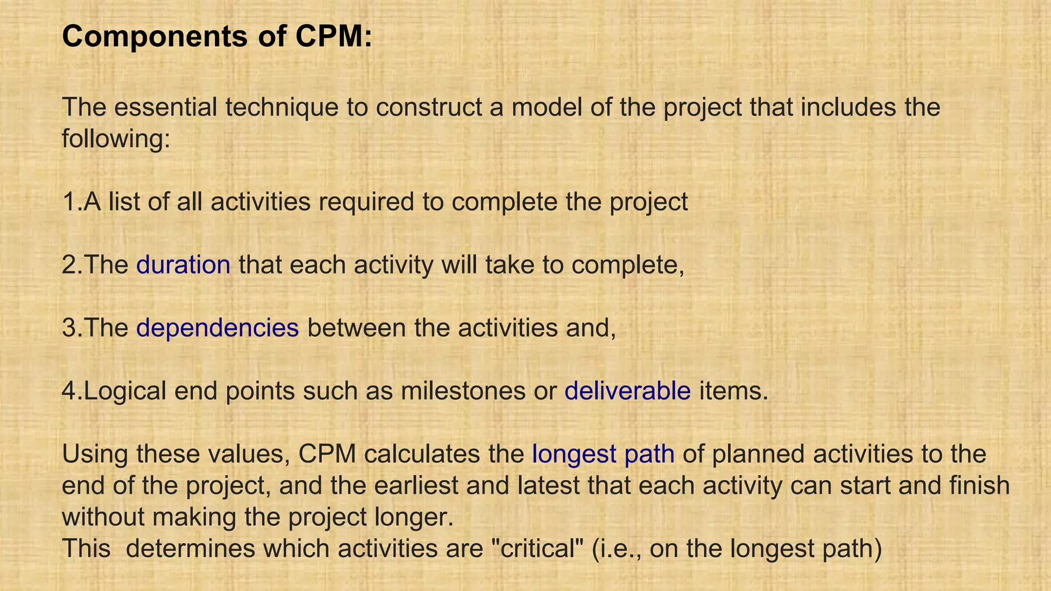 Critical path method(cpm) | PDF