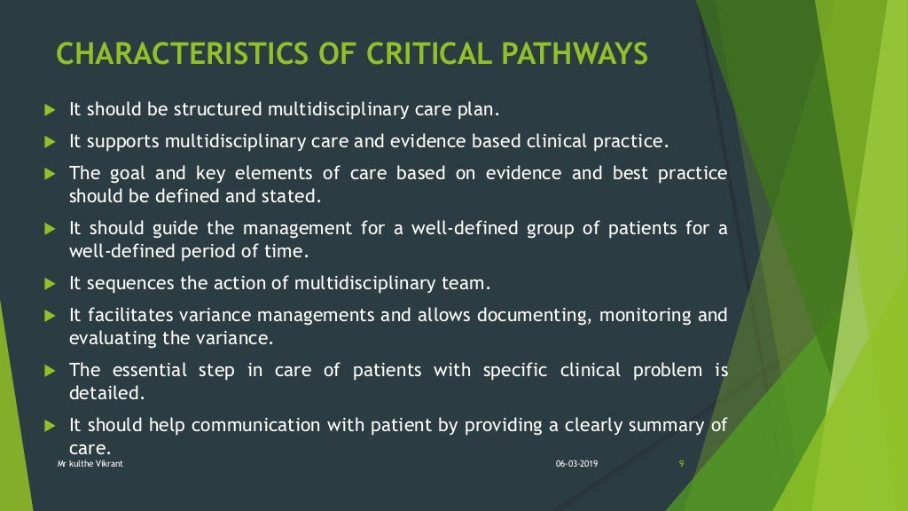 CRITICAL PATHWAY FOR NURSING ADMINISTRATION.