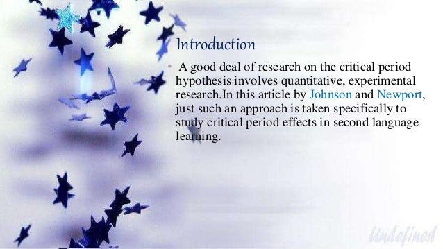 Essays about critical periods