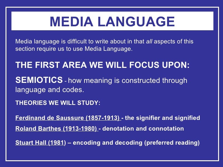 SECTION A media language