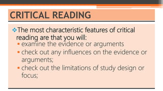 Critical reading | PPTX