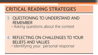 Critical reading | PPTX