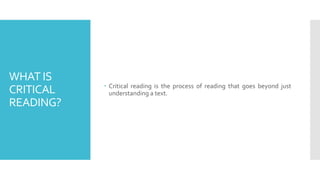 Critical reading | PPTX