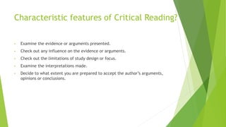 Critical reading | PPTX