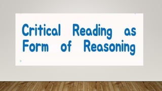 critical reading ( reading and writing skills)