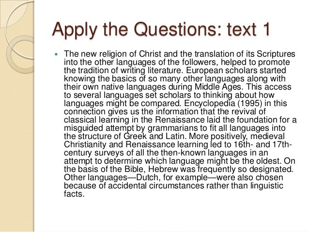 Critical thinking in reading comprehension