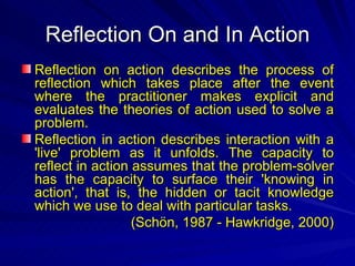 Critical Reflection And The Reflective Practitioner | PPT