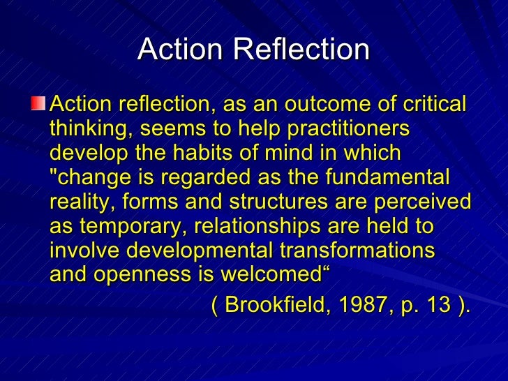 Critical Reflection And The Reflective Practitioner