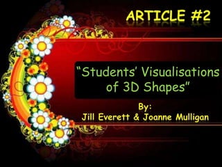 “Students’ Visualisations
     of 3D Shapes”
 