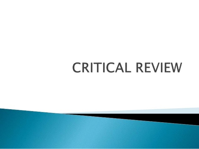 critical review of published research slideshare