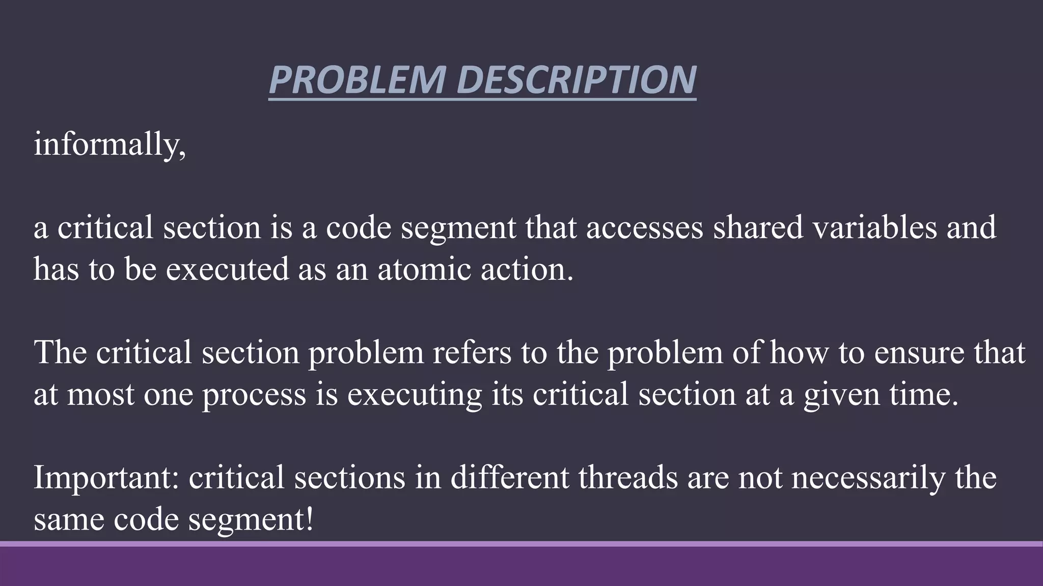 Critical section problem in operating system. | PPT