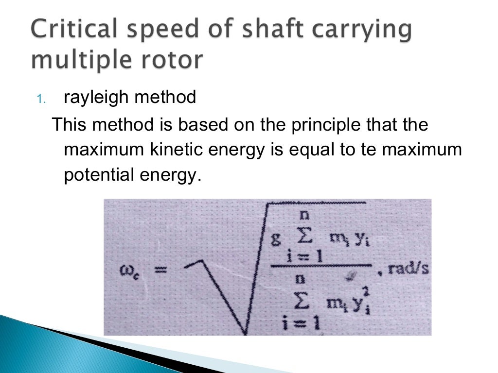 Critical speed of shaft