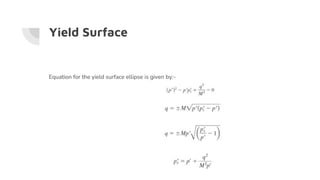 Yield Surface
Equation for the yield surface ellipse is given by:-
 