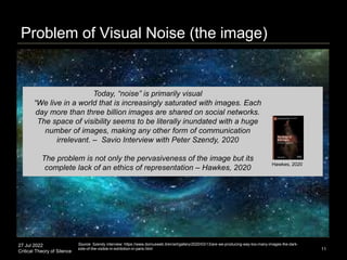 27 Jul 2022
Critical Theory of Silence
Problem of Visual Noise (the image)
11
Source: Szendy interview: https://www.domusw...
