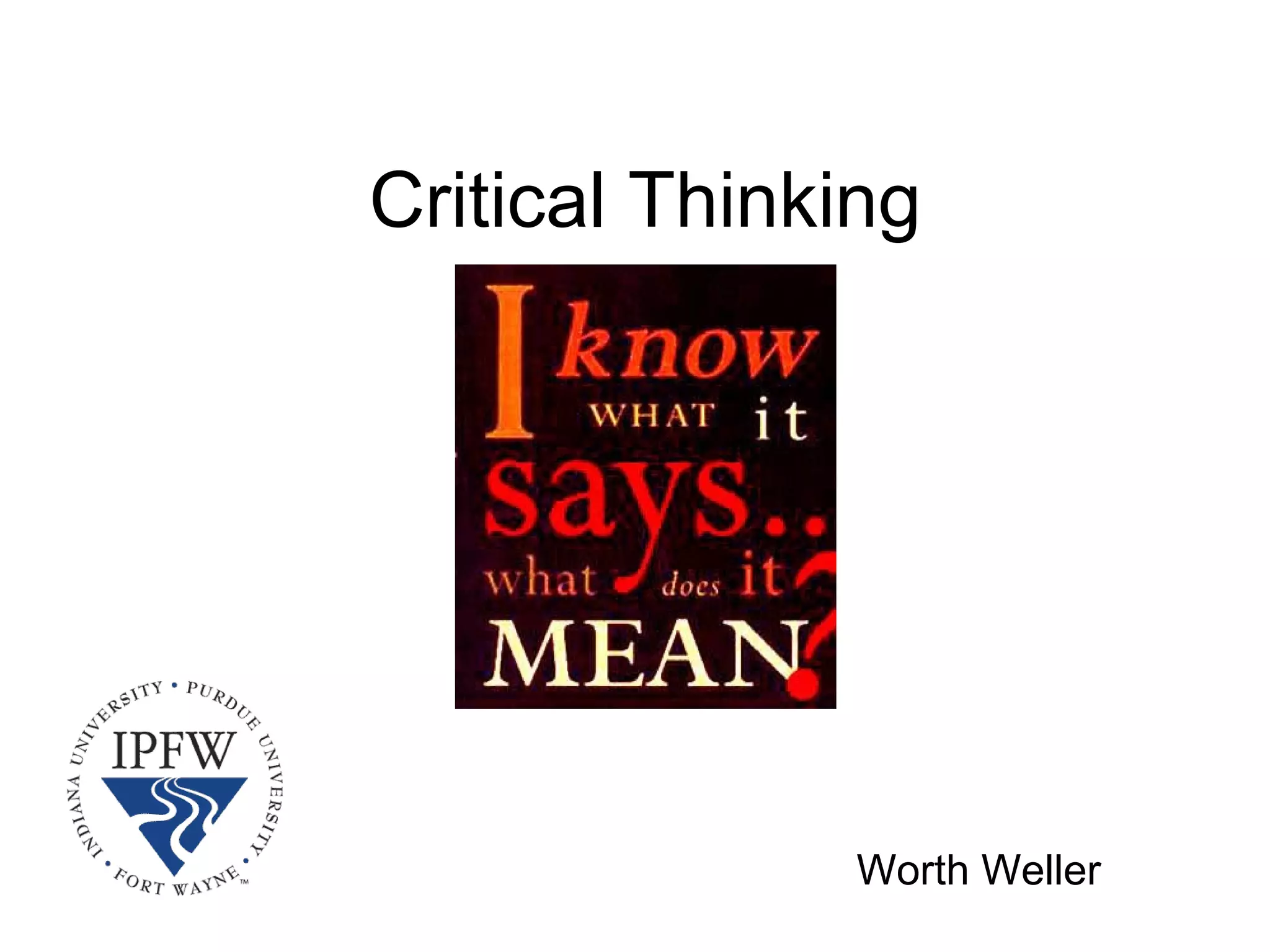 Critical thinking PPT