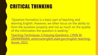 Critical thinking | PPTX