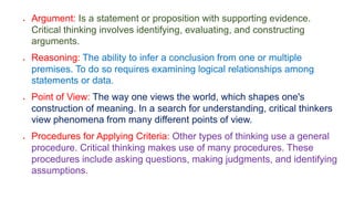 Critical thinking | PPTX