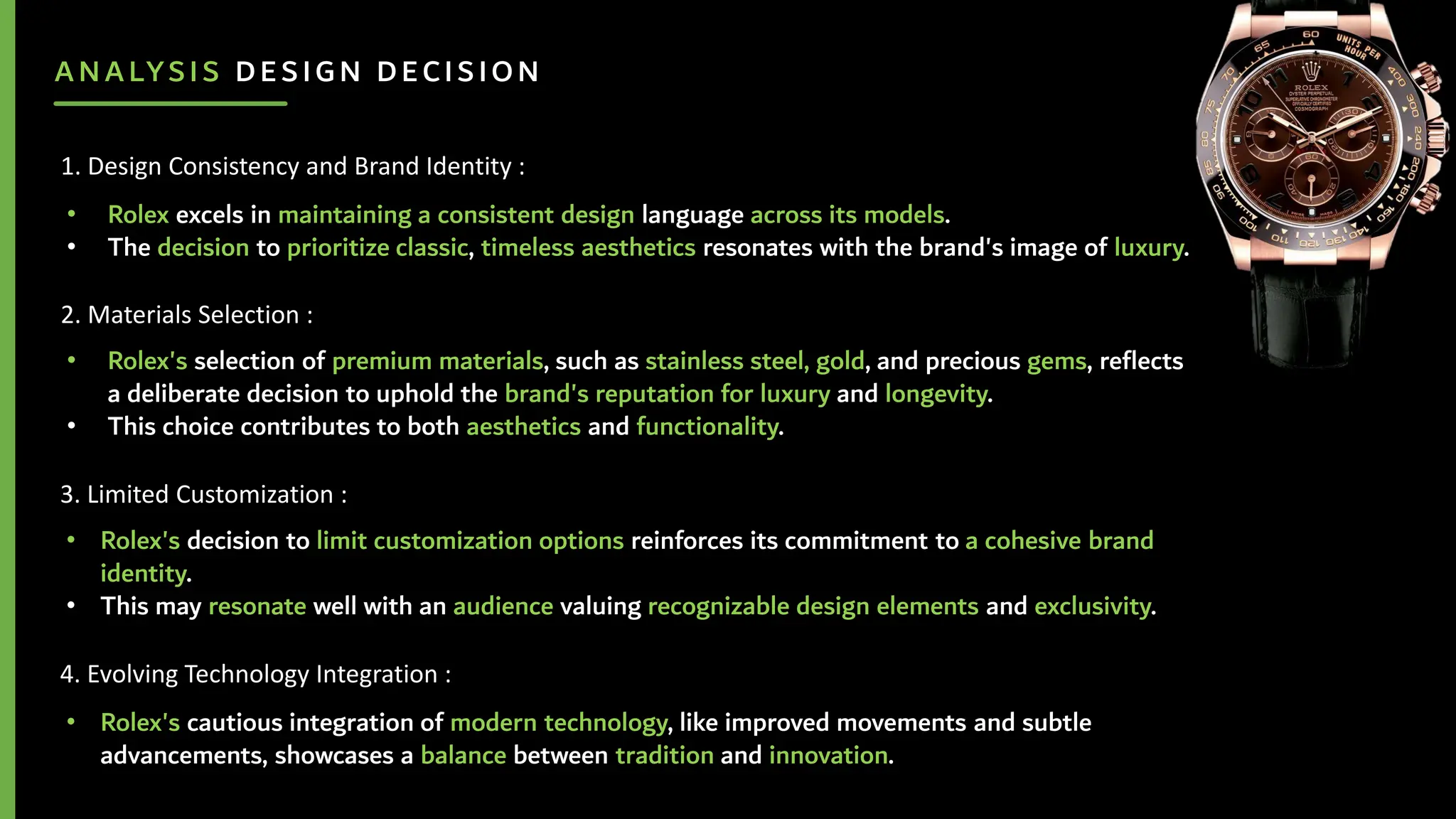 Rolex Watch - Design Decision Analysis. | PDF | Style & Fashion