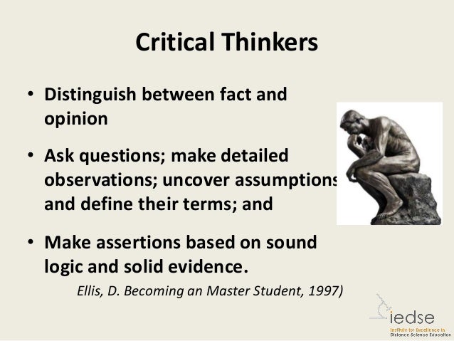 critical thinking vs opinion