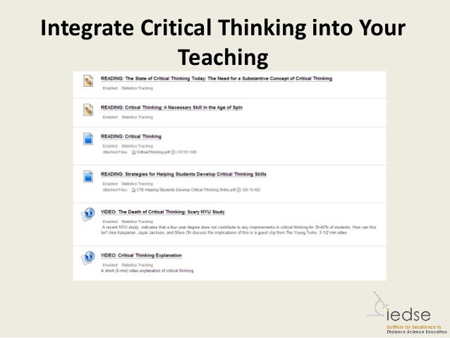 Teaching strategies for critical thinking