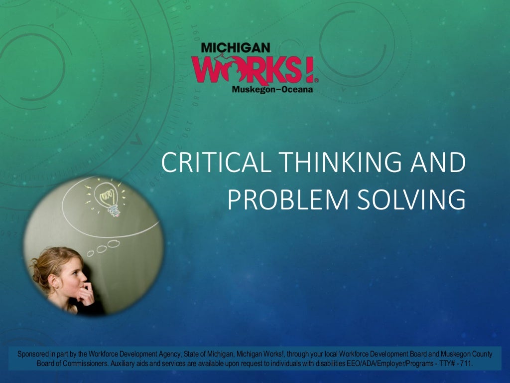 critical thinking and problem solving slideshare