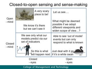 Closed-to-open sensing and sense-making  