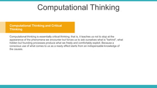 Critical thinking and digital education