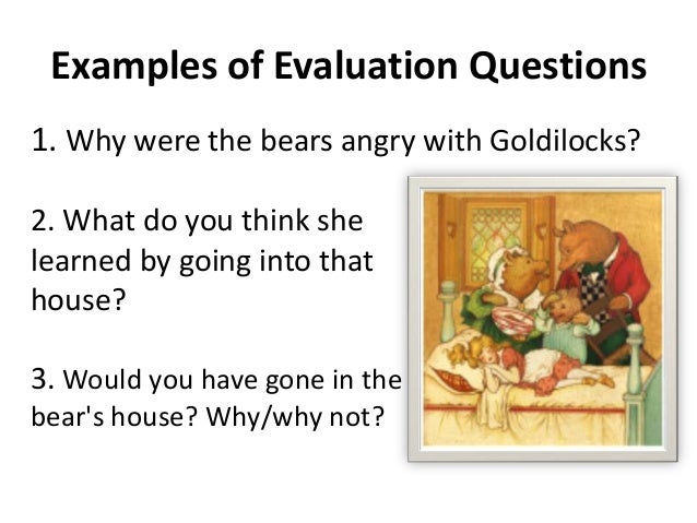 Goldilocks and the three bears questions for kindergarten picture